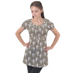 Cupid Pattern Puff Sleeve Tunic Top by Valentinaart