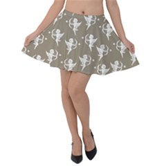 Cupid Pattern Velvet Skater Skirt by Valentinaart