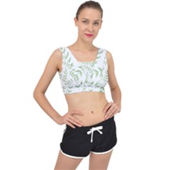 Tropical Pattern V-back Sports Bra by Valentinaart