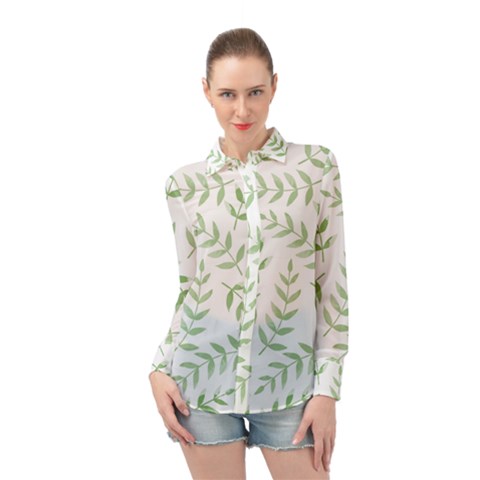 Tropical Pattern Long Sleeve Chiffon Shirt by Valentinaart
