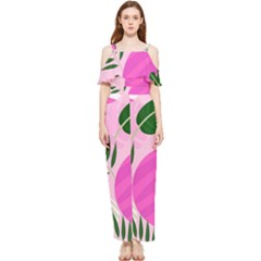 Tropical Pattern Draped Sleeveless Chiffon Jumpsuit by Valentinaart