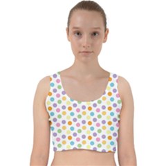 Dot Pattern Velvet Racer Back Crop Top by Valentinaart