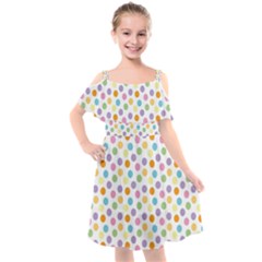 Dot Pattern Kids  Cut Out Shoulders Chiffon Dress by Valentinaart