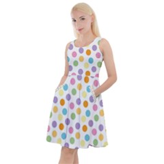 Dot Pattern Knee Length Skater Dress With Pockets by Valentinaart