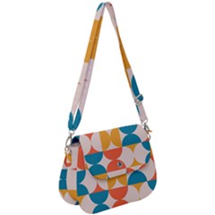 Geometric Pattern Saddle Handbag