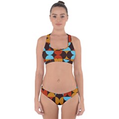 Geometric Pattern Cross Back Hipster Bikini Set by Valentinaart