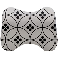 Black And White Pattern Head Support Cushion by Valentinaart