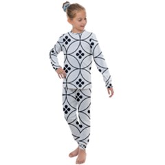 Black And White Pattern Kids  Long Sleeve Set  by Valentinaart