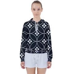 Black And White Pattern Women s Tie Up Sweat by Valentinaart