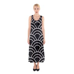 Black And White Pattern Sleeveless Maxi Dress by Valentinaart