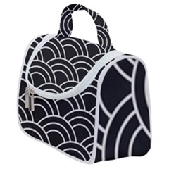 Black And White Pattern Satchel Handbag by Valentinaart