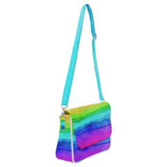 Watercolor Rainbow Shoulder Bag With Back Zipper by Valentinaart