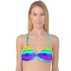 Watercolor Rainbow Reversible Tri Bikini Top by Valentinaart