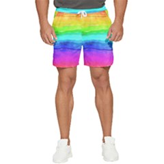 Watercolor Rainbow Men s Runner Shorts by Valentinaart