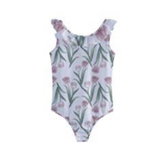 Floral Pattern Kids  Frill Swimsuit by Valentinaart