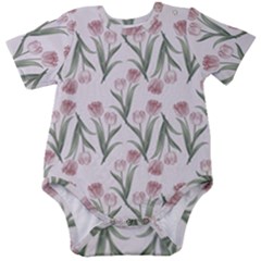 Floral Pattern Baby Short Sleeve Onesie Bodysuit by Valentinaart