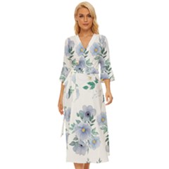 Floral Pattern Midsummer Wrap Dress by Valentinaart