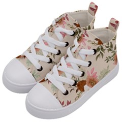 Floral Pattern Kids  Mid-top Canvas Sneakers by Valentinaart