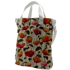 Floral Pattern Canvas Messenger Bag by Valentinaart