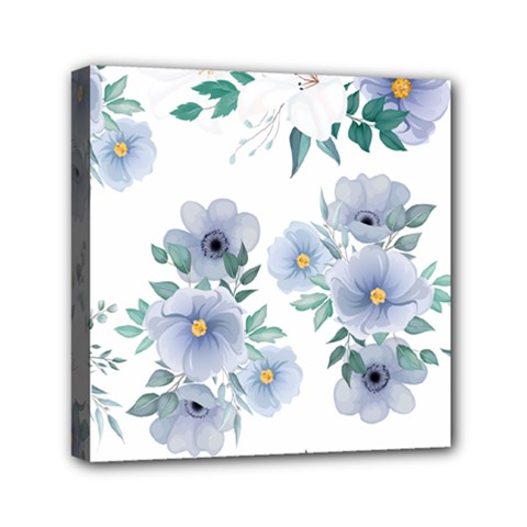 Floral Pattern Mini Canvas 6  X 6  (stretched)