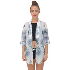 Floral Pattern Open Front Chiffon Kimono by Valentinaart