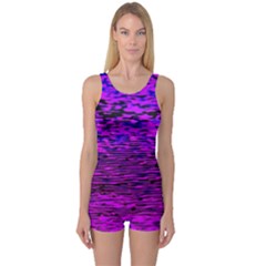 Magenta Waves Flow Series 2 One Piece Boyleg Swimsuit by DimitriosArt