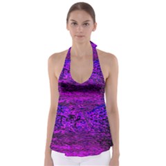 Magenta Waves Flow Series 2 Babydoll Tankini Top by DimitriosArt