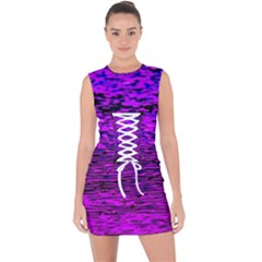 Magenta Waves Flow Series 2 Lace Up Front Bodycon Dress by DimitriosArt