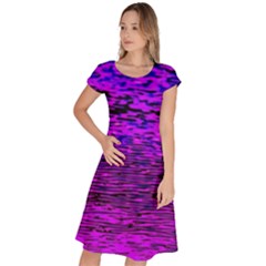Magenta Waves Flow Series 2 Classic Short Sleeve Dress by DimitriosArt
