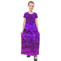 Magenta Waves Flow Series 2 Kids  Short Sleeve Maxi Dress by DimitriosArt