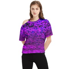 Magenta Waves Flow Series 2 One Shoulder Cut Out Tee by DimitriosArt