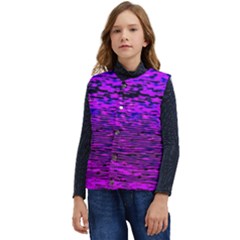 Magenta Waves Flow Series 2 Kid s Short Button Up Puffer Vest	 by DimitriosArt