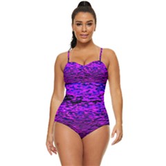 Magenta Waves Flow Series 2 Retro Full Coverage Swimsuit by DimitriosArt