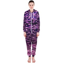Purple  Waves Abstract Series No2 Hooded Jumpsuit (ladies) by DimitriosArt