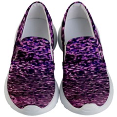 Purple  Waves Abstract Series No2 Kids Lightweight Slip Ons by DimitriosArt