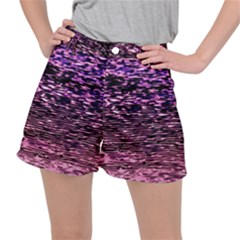 Purple  Waves Abstract Series No2 Ripstop Shorts by DimitriosArt