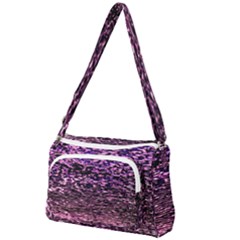 Purple  Waves Abstract Series No2 Front Pocket Crossbody Bag by DimitriosArt