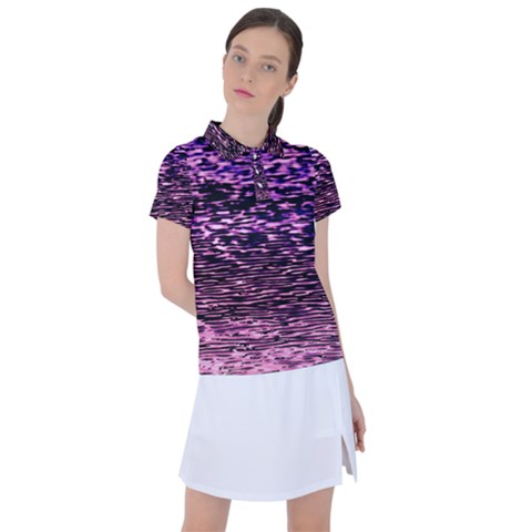 Purple  Waves Abstract Series No2 Women s Polo Tee by DimitriosArt