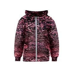 Pink  Waves Flow Series 11 Kids  Zipper Hoodie by DimitriosArt