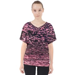 Pink  Waves Flow Series 11 V-neck Dolman Drape Top by DimitriosArt