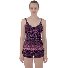 Pink  Waves Flow Series 11 Tie Front Two Piece Tankini by DimitriosArt