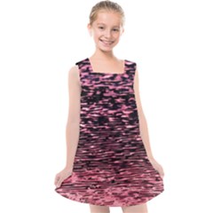 Pink  Waves Flow Series 11 Kids  Cross Back Dress by DimitriosArt