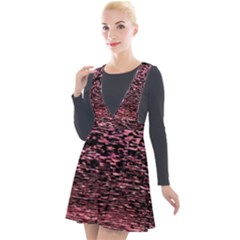 Pink  Waves Flow Series 11 Plunge Pinafore Velour Dress