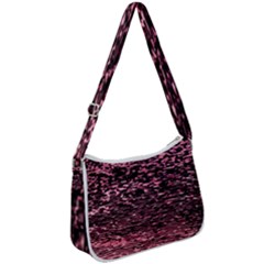 Pink  Waves Flow Series 11 Zip Up Shoulder Bag by DimitriosArt