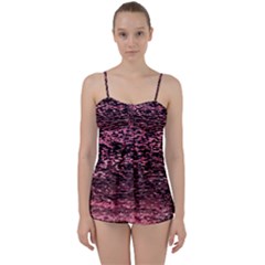 Pink  Waves Flow Series 11 Babydoll Tankini Set by DimitriosArt