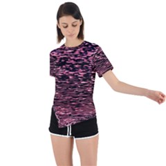 Pink  Waves Flow Series 11 Asymmetrical Short Sleeve Sports Tee by DimitriosArt