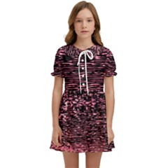 Pink  Waves Flow Series 11 Kids  Sweet Collar Dress by DimitriosArt