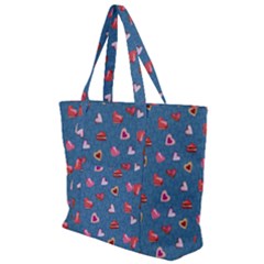 Sweet Hearts Zip Up Canvas Bag by SychEva
