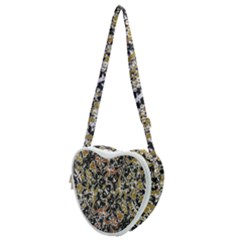 Modern Camo Tropical Print Design Heart Shoulder Bag by dflcprintsclothing