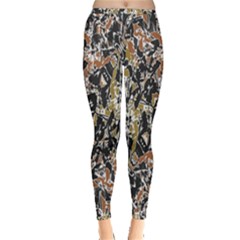 Modern Camo Tropical Print Design Inside Out Leggings by dflcprintsclothing